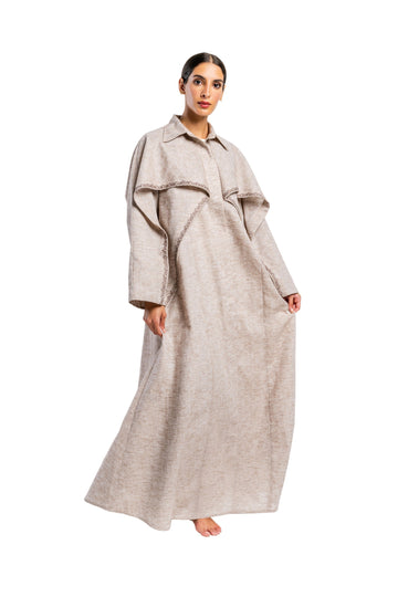 Embroidery linen Close Abaya