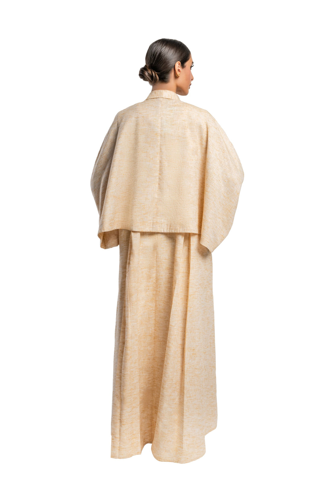 Colar beige  linen Close Abaya