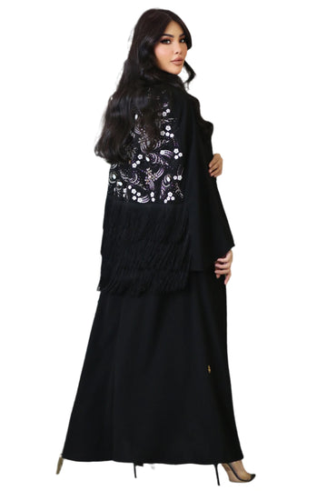Swarovski Crystalized Embroderd Soalon Open Abaya