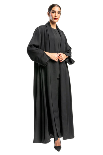 Plain Crepe Open Abaya