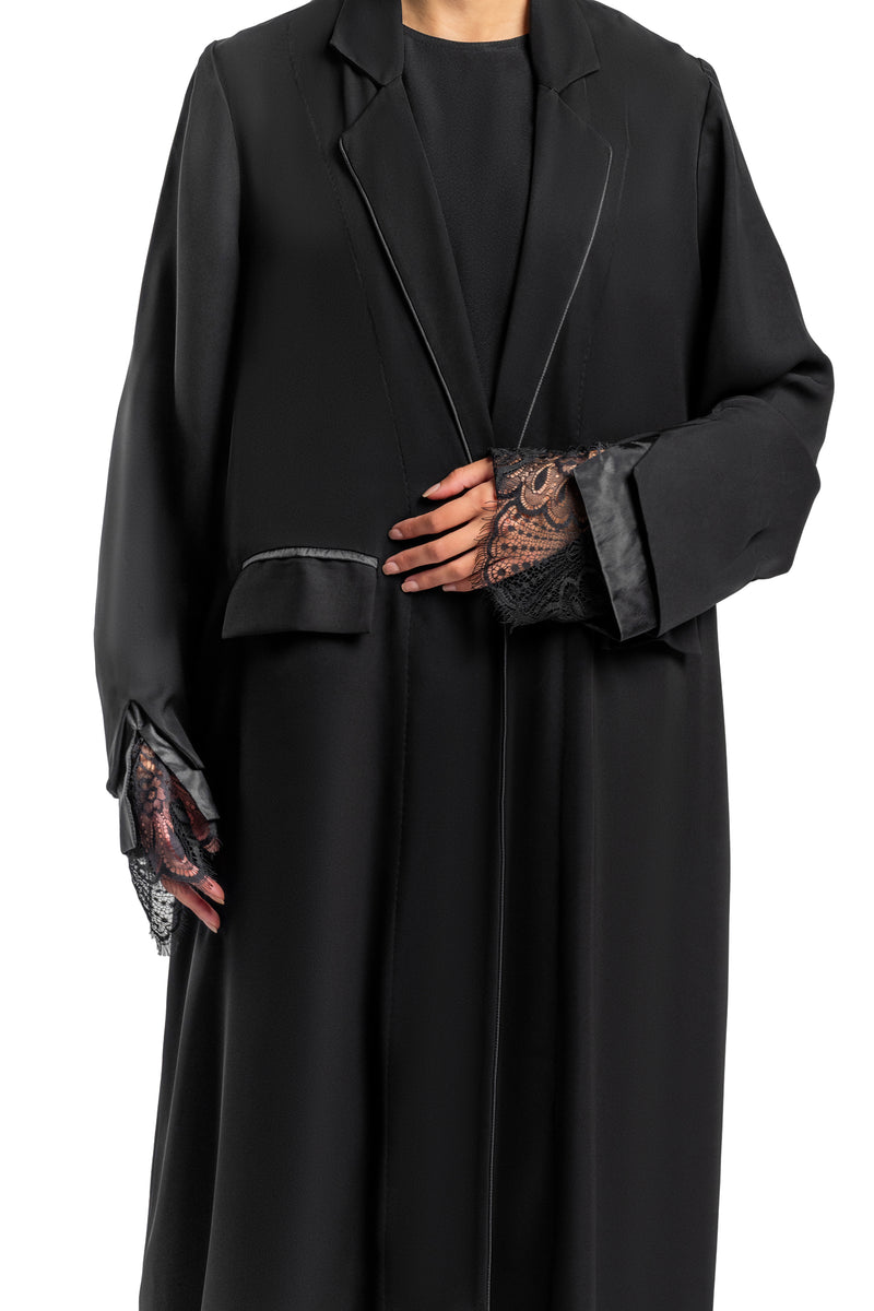 BLACK  TRENDY ORKIDE CLOSE ABAYA