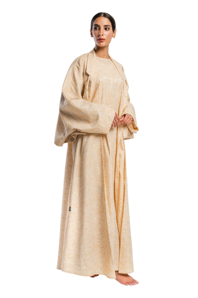 BEIGE COLAR TRENDY NESREEN CLOSE ABAYA