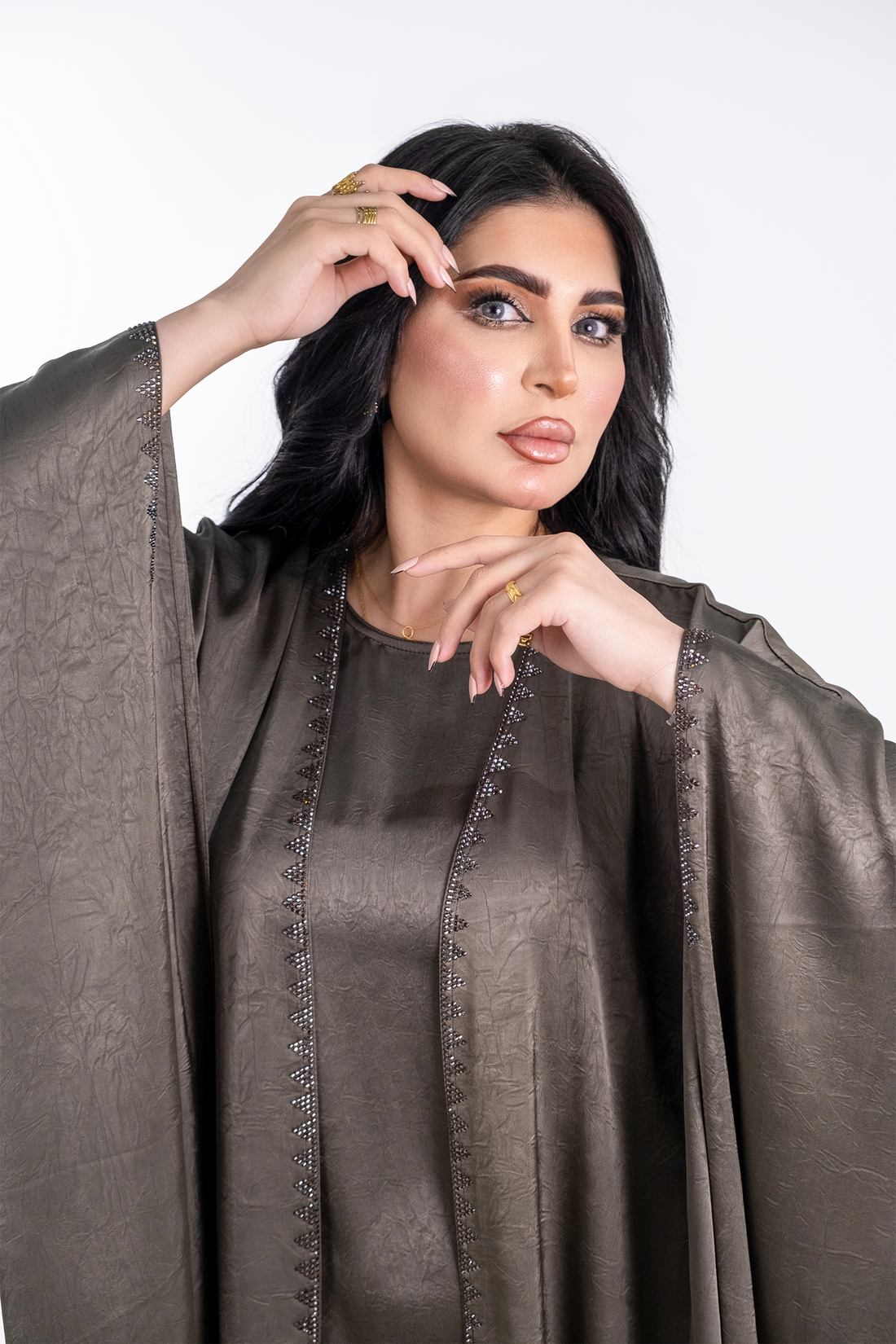 Crystalized Crepe Besht Open Abaya