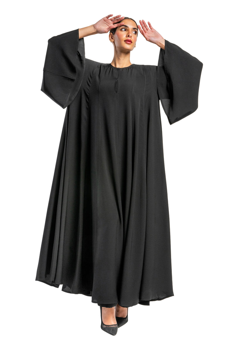 BLACK PLAIN SOALON CLOSE ABAYA