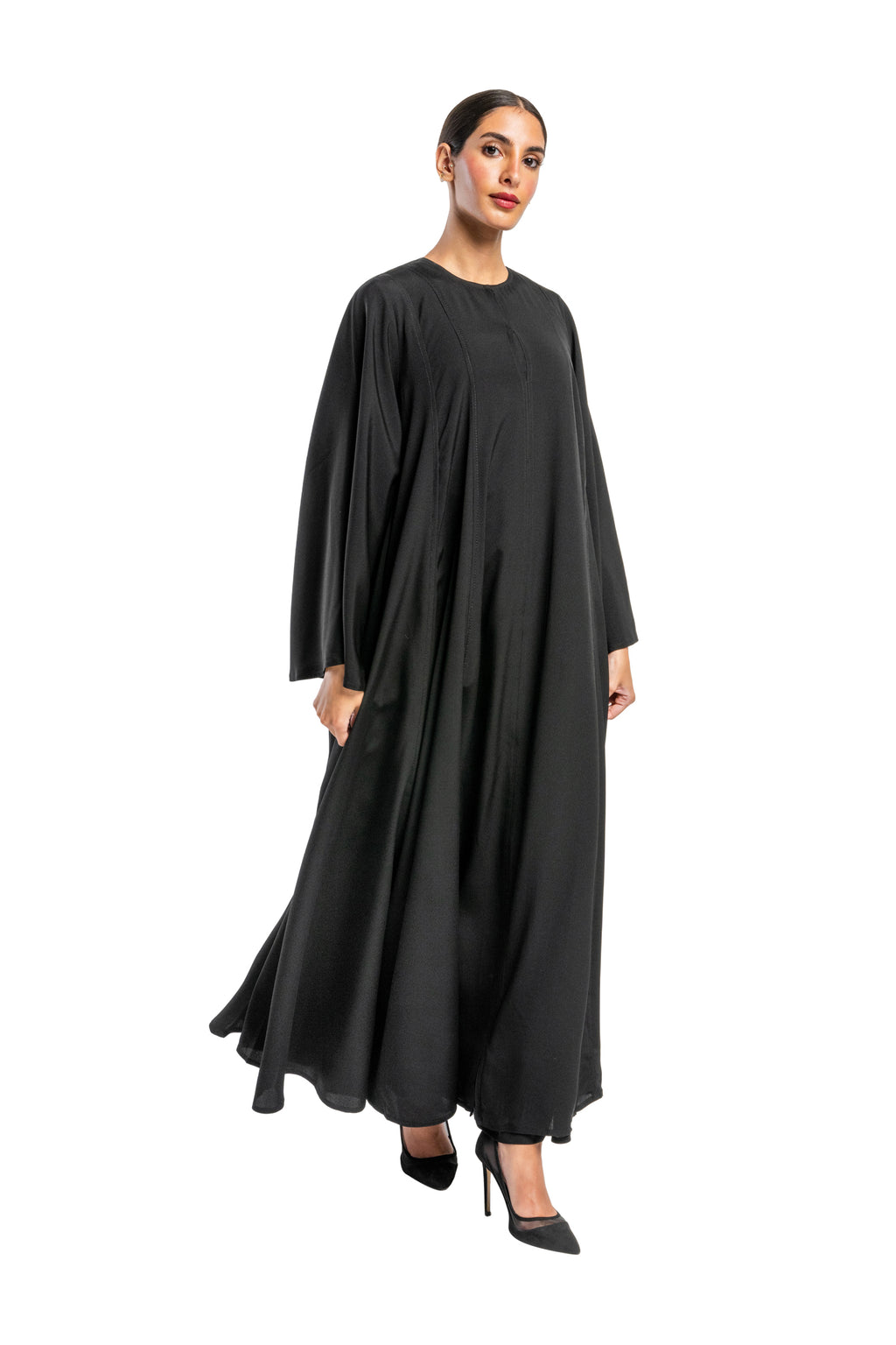 BLACK PLAIN SOALON CLOSE ABAYA