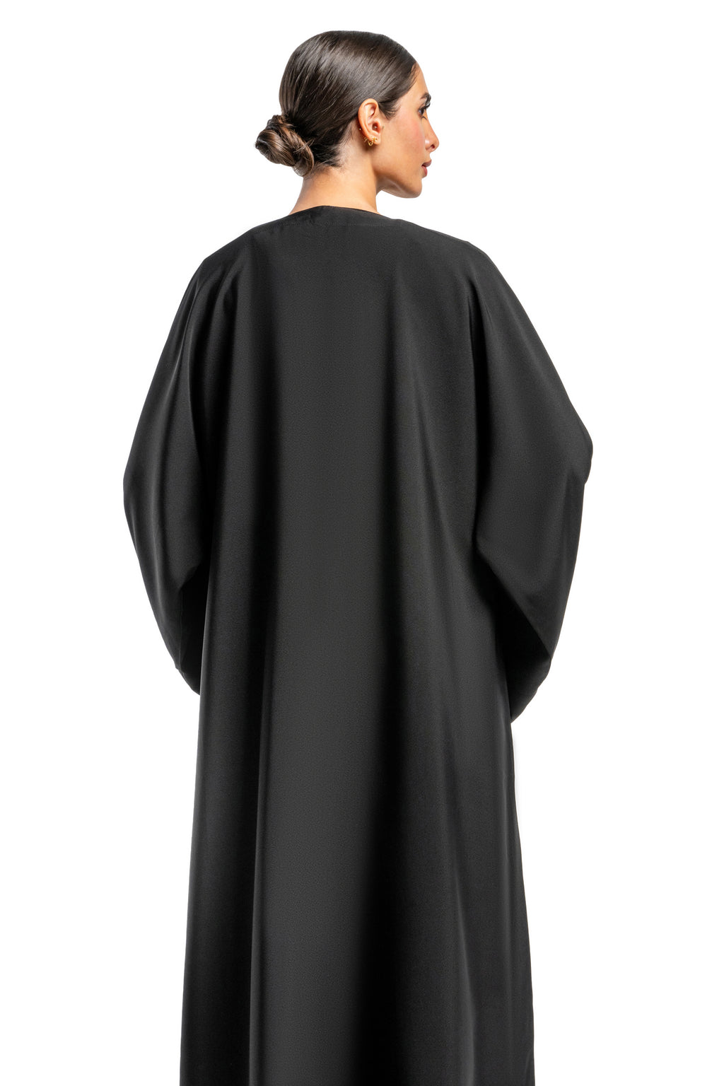 BLACK DOUBLE CLOCHE  CUT SLEEVE SOALON CLOSE ABAYA