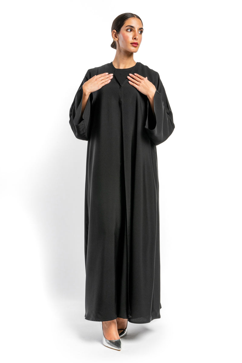 BLACK PLAIN SOALON CLOSE ABAYA