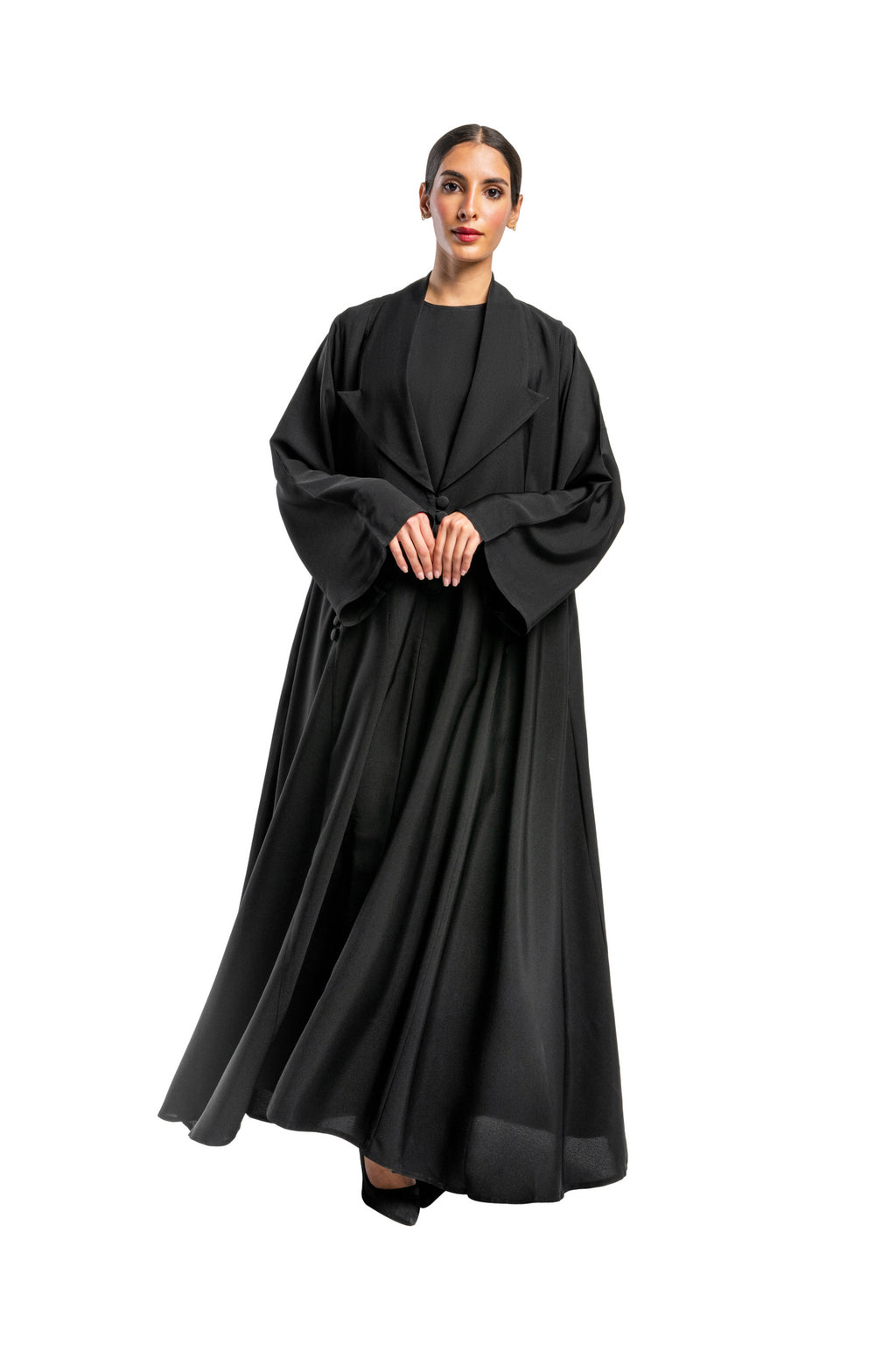 BLACK  TRENDY SOALON CLOSE ABAYA