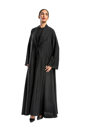 BLACK  TRENDY SOALON CLOSE ABAYA