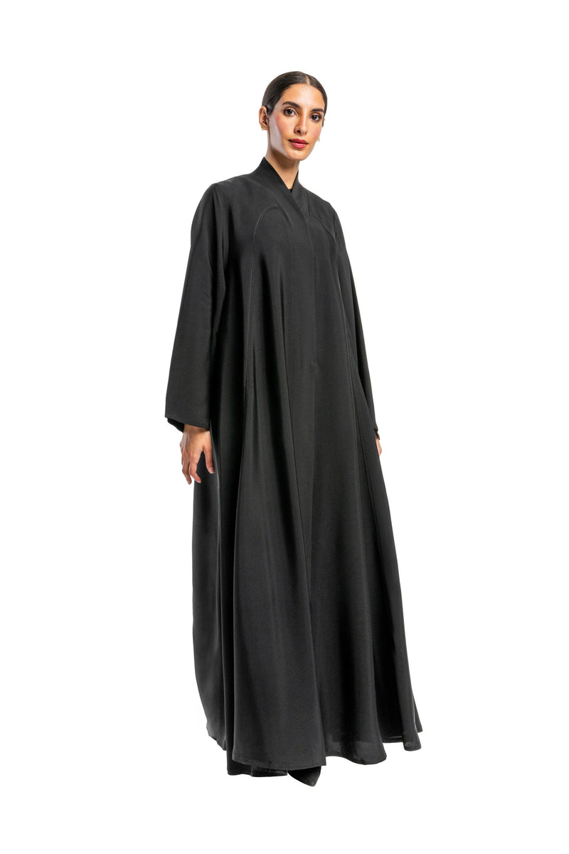 BLACK  TRENDY SOALON OPEN ABAYA