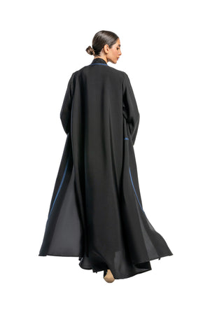 BLACK  TRENDY SOALON OPEN ABAYA