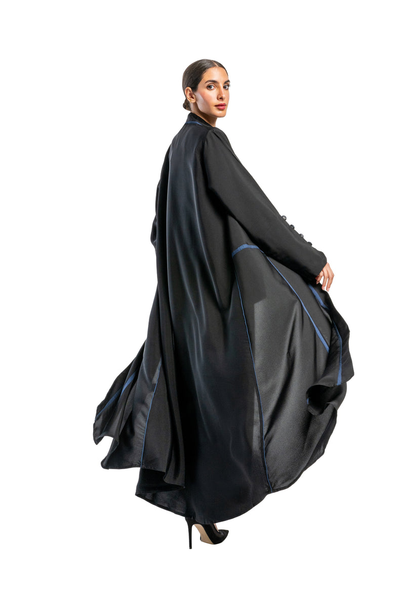 BLACK  TRENDY SOALON OPEN ABAYA