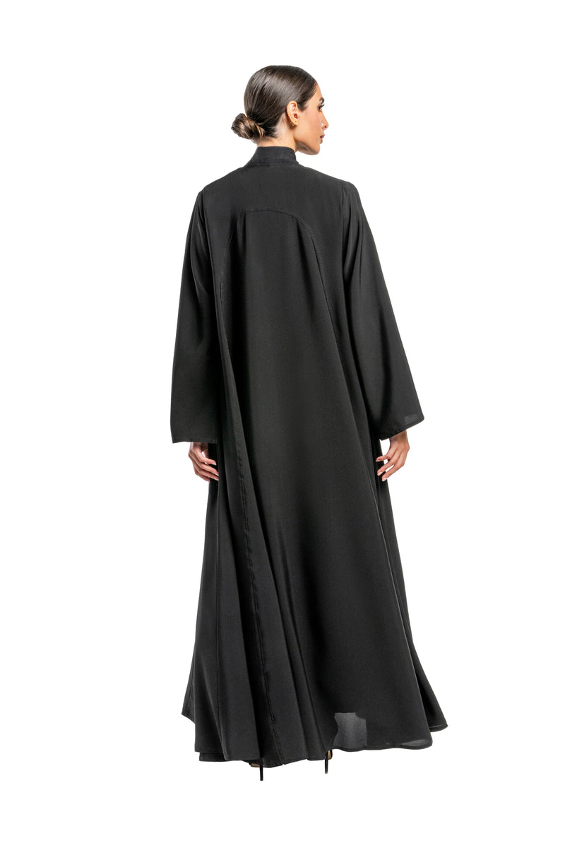 BLACK  TRENDY SOALON OPEN ABAYA