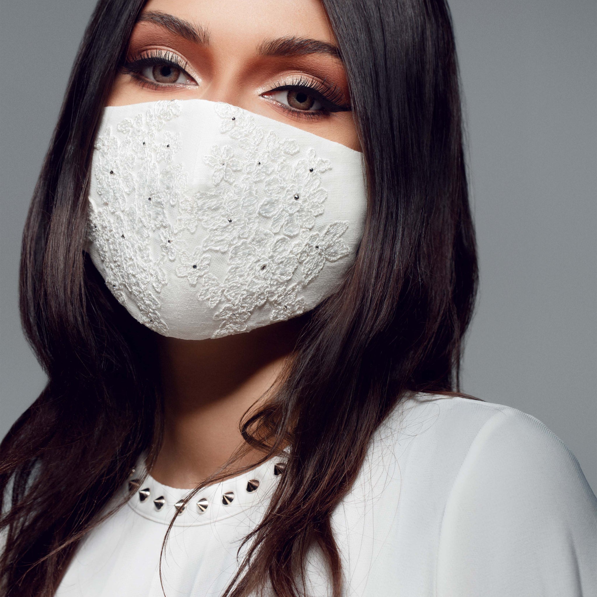 White Lace Cotton Anti-Dust Face Mask.