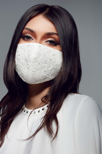 White Lace Cotton Anti-Dust Face Mask.