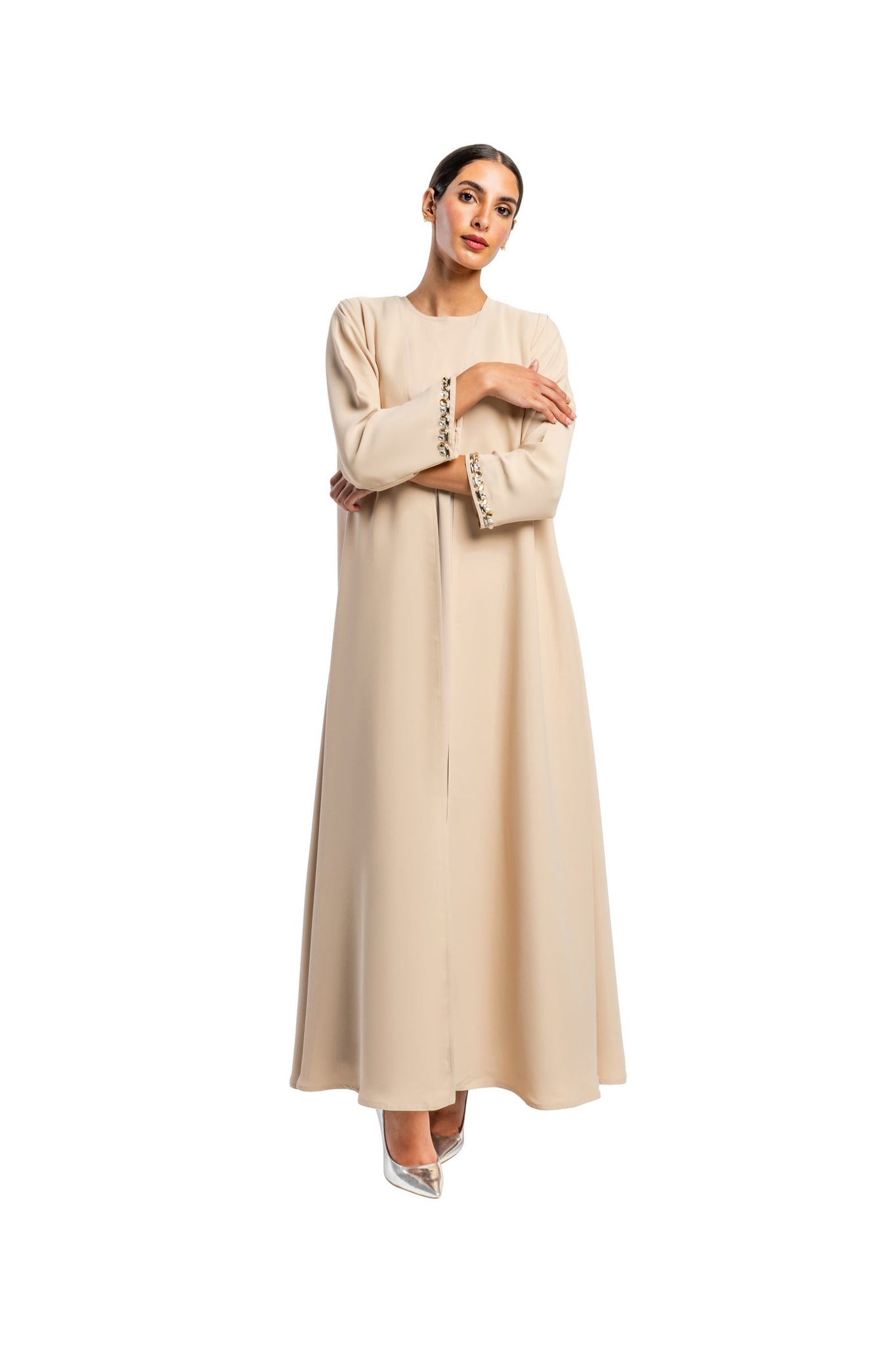 Crystalized Crepe Open Abaya