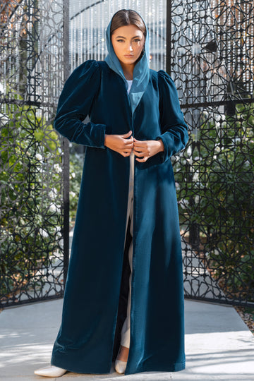 عباية مخمل مفتوحة ترندي