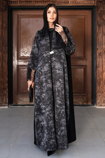 Ishraq Abaya (Rolex with Floral Crepe)