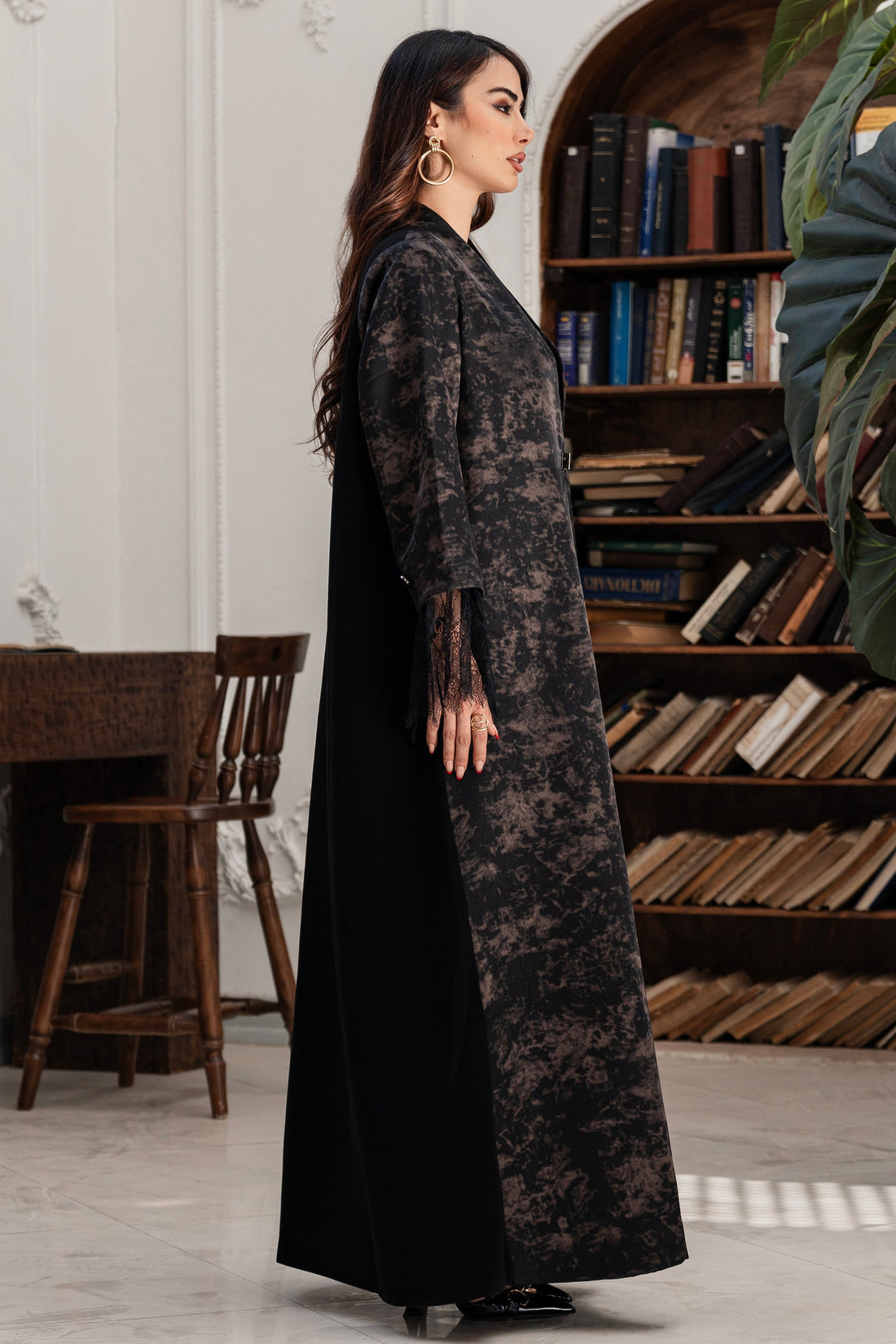Ishraq Abaya (Rolex with Floral Crepe)