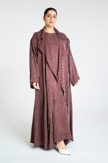 Washed Silk Jacquard Flared Abaya