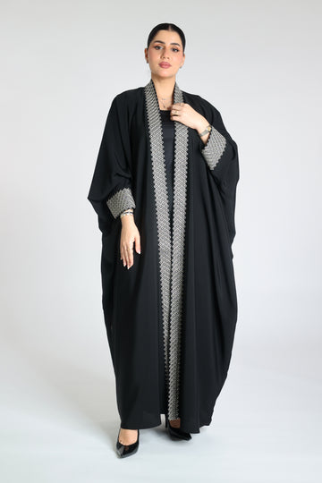 Open Soalon Bisht Abaya with Embroidery