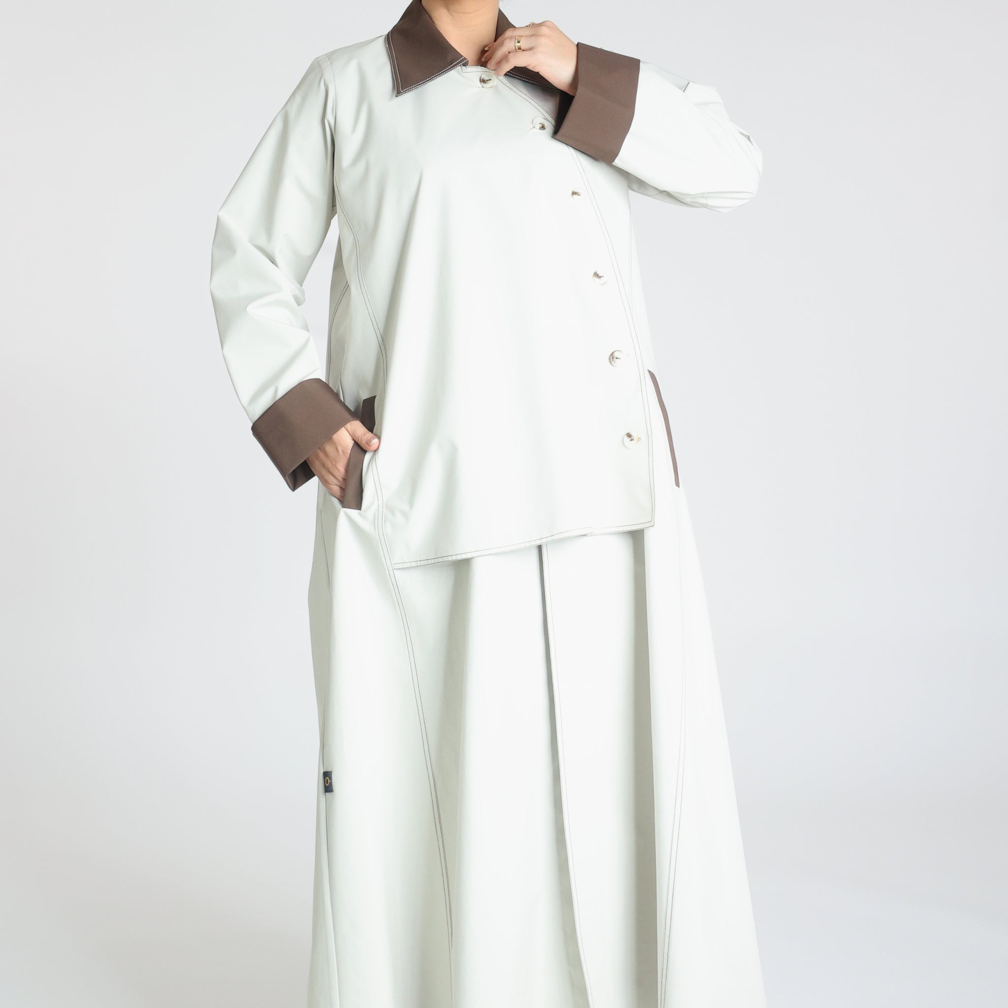 Beige Trench Coat Abaya