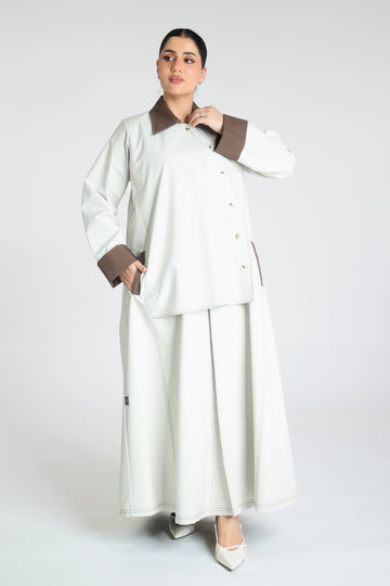 Beige Trench Coat Abaya