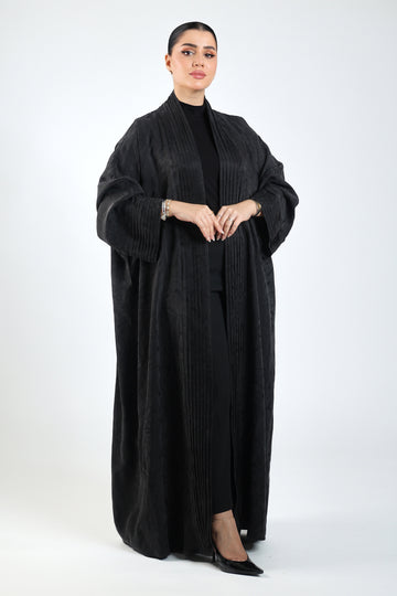 Washed Silk Jacquard Chinese Open Abaya