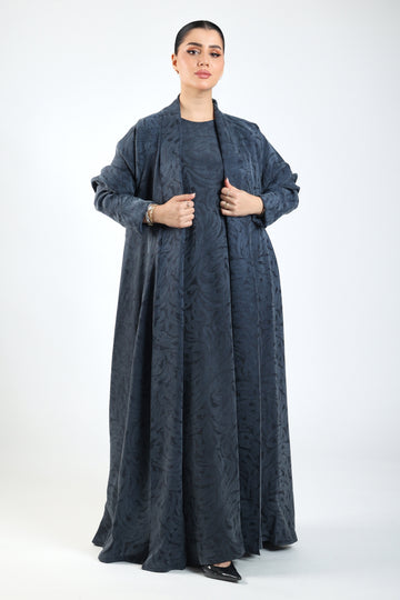 Washed Silk Jacquard Flared Abaya