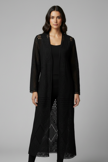 Dantel Open Abaya Trendy