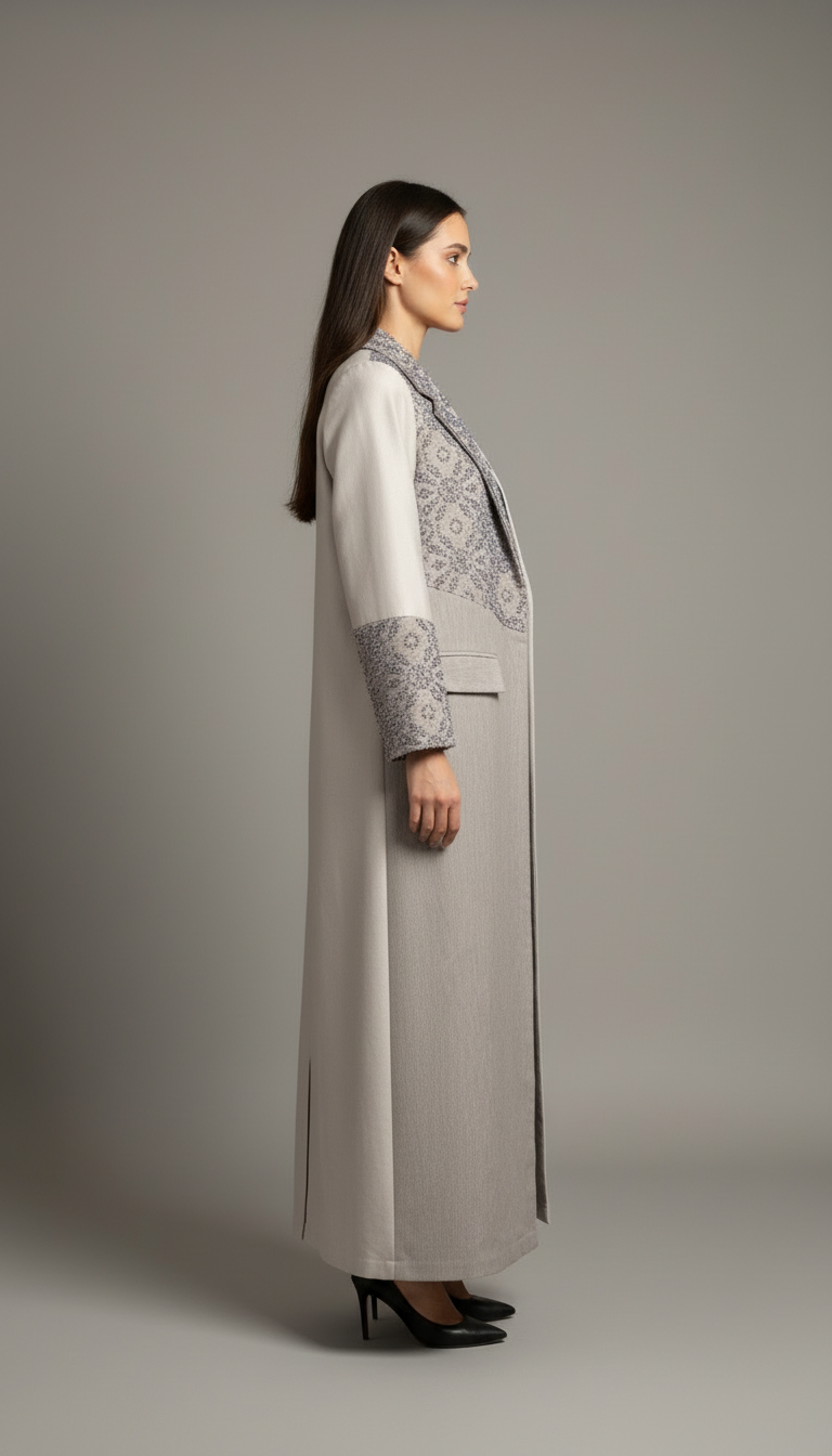 Jacquard Open Abaya Trendy