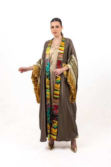 Crepe Bisht Open Abaya