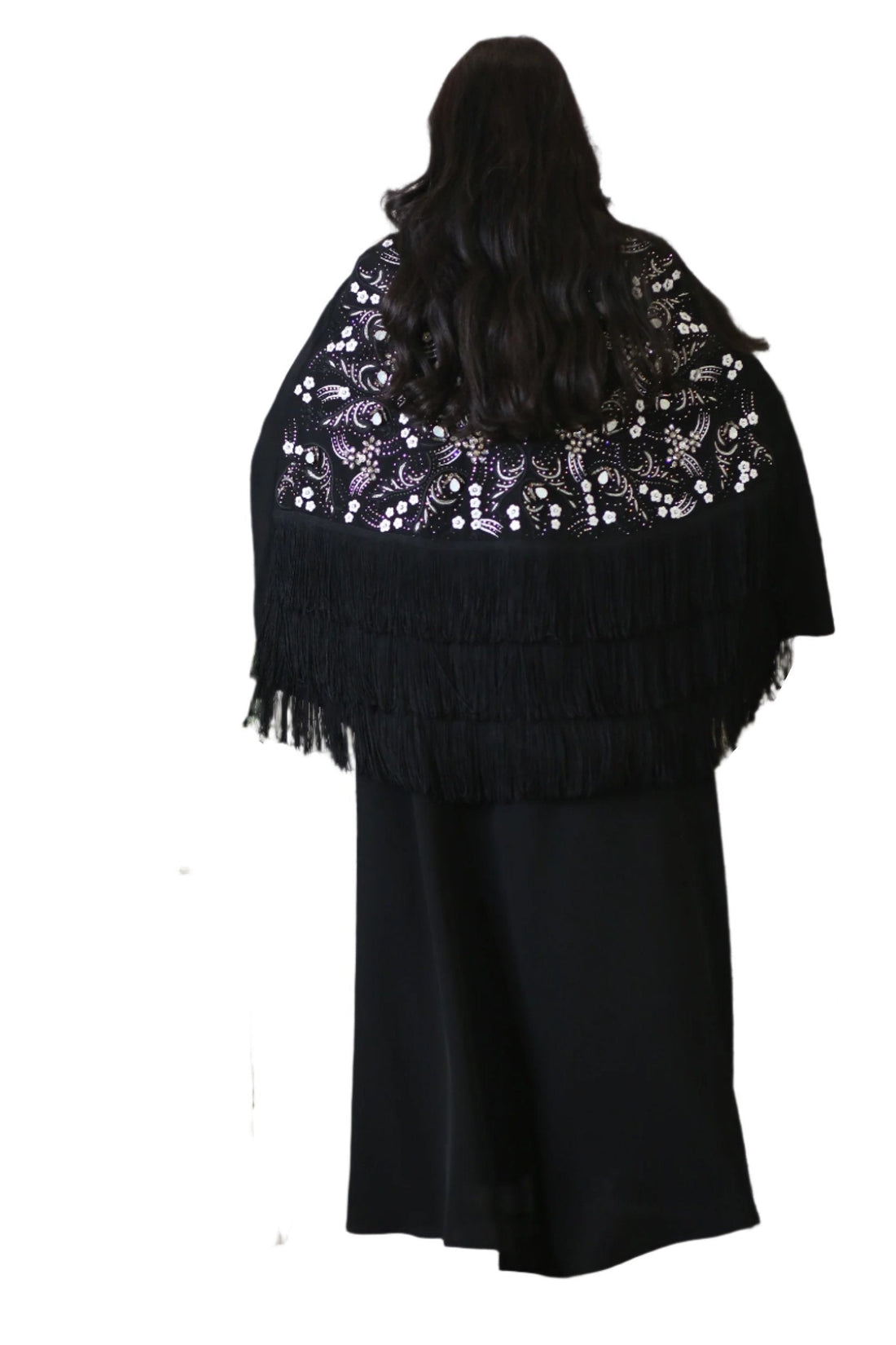 Swarovski Crystalized Embroderd Soalon Open Abaya